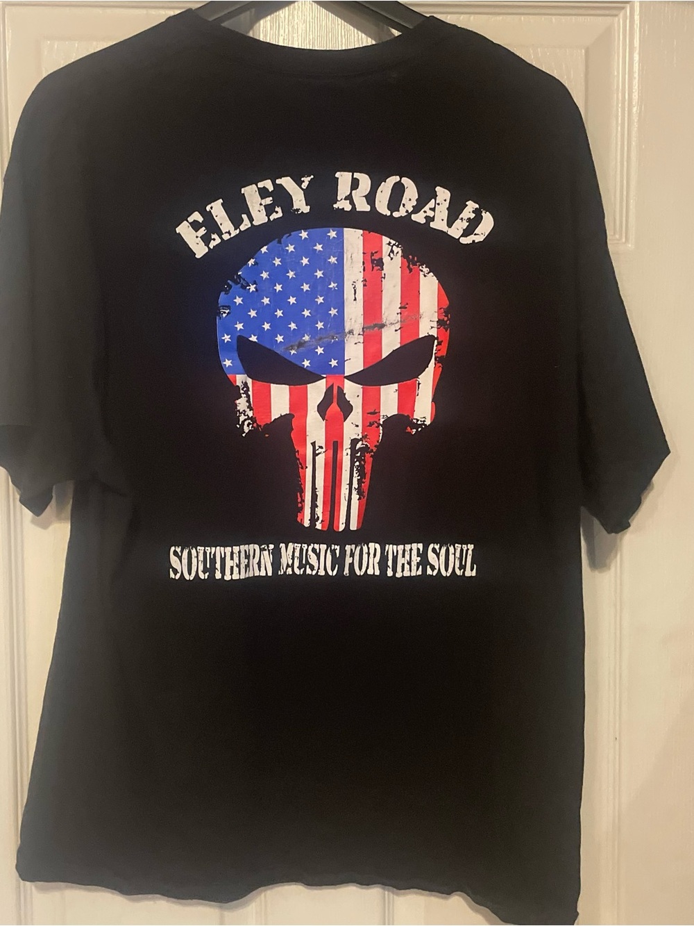 Eley Road Black Graphic American flag Skull Tee men’s xl short sleeve t shirt